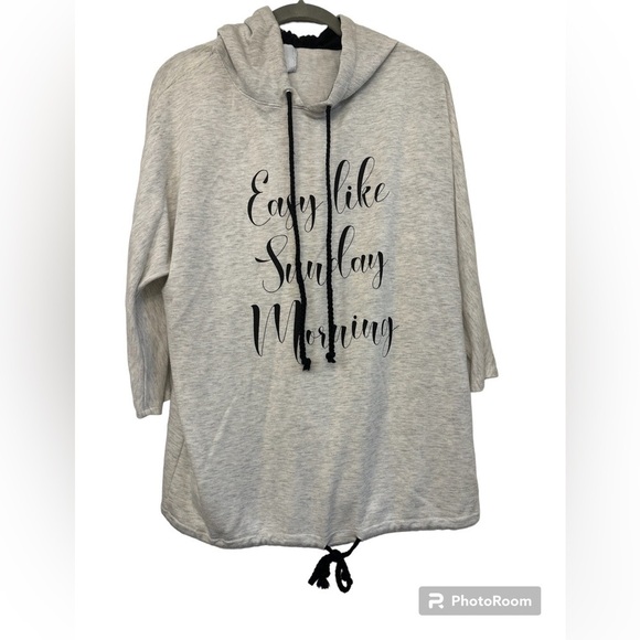 Sunday casual soft cozy hoodie Medium Easy Like Sunday Morning - Picture 1 of 7